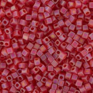 Miyuki square - cubes 1.8mm kralen - Matted transparent red ab SB18-141FR